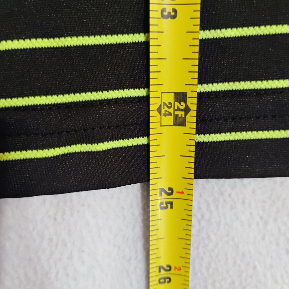 George Black Polo with Neon Green Striped Design - Picture 8 of 8